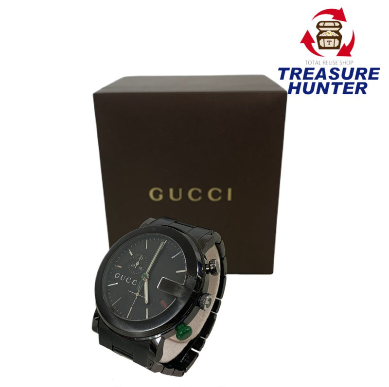 グッチ 腕時計 Gクロノ YA101331 ブラック ステンレススチール クォーツ GUCCI メンズ ウォッチ 【102059950003 –  【トレジャーハンター】オンラインストア