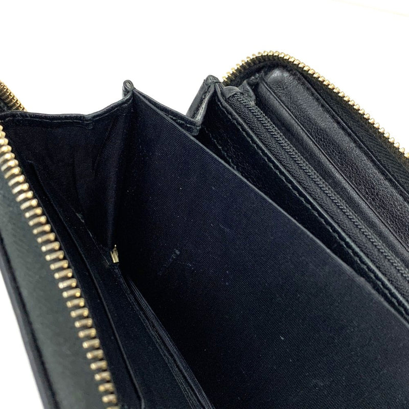 GUCCI(グッチ)　インターロッキングG グッチシマ　ラウンドファスナー長財布　308012・496085 レザー ブラック レディース 【102059967001】
