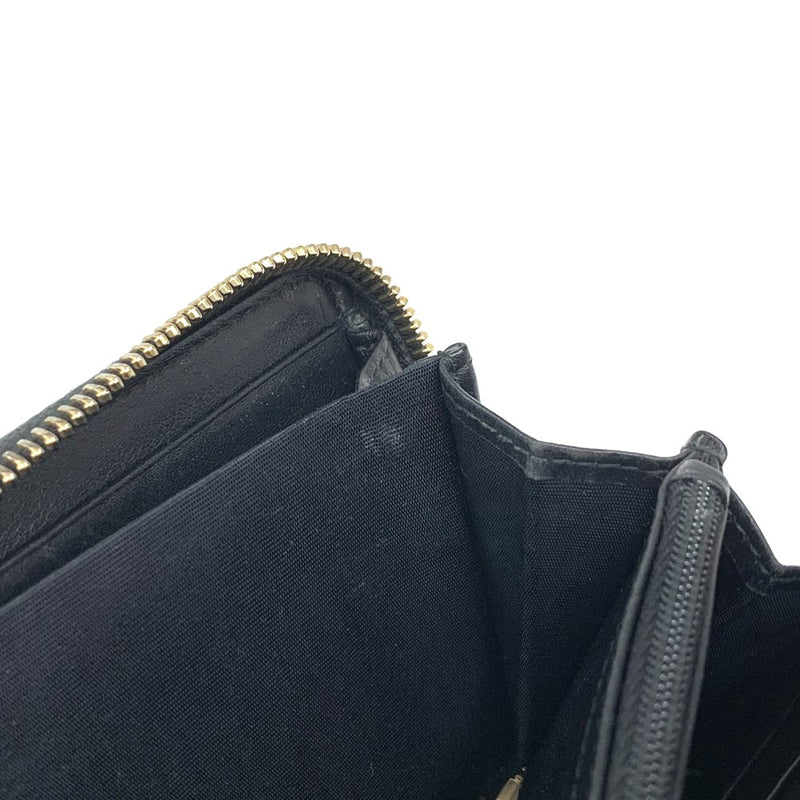 GUCCI(グッチ)　インターロッキングG グッチシマ　ラウンドファスナー長財布　308012・496085 レザー ブラック レディース 【102059967001】