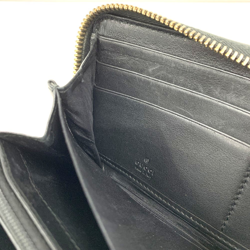 GUCCI(グッチ)　インターロッキングG グッチシマ　ラウンドファスナー長財布　308012・496085 レザー ブラック レディース 【102059967001】