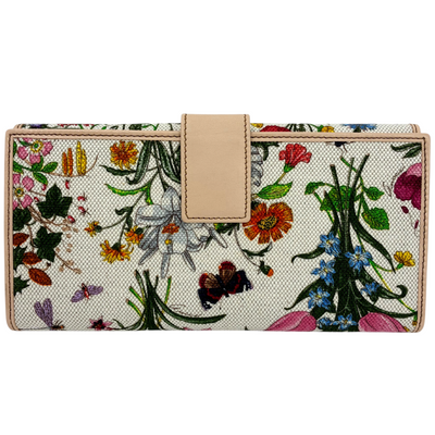 GUCCI フローラ Wホック長財布 137375 ホワイト グッチ 【102059971007】
