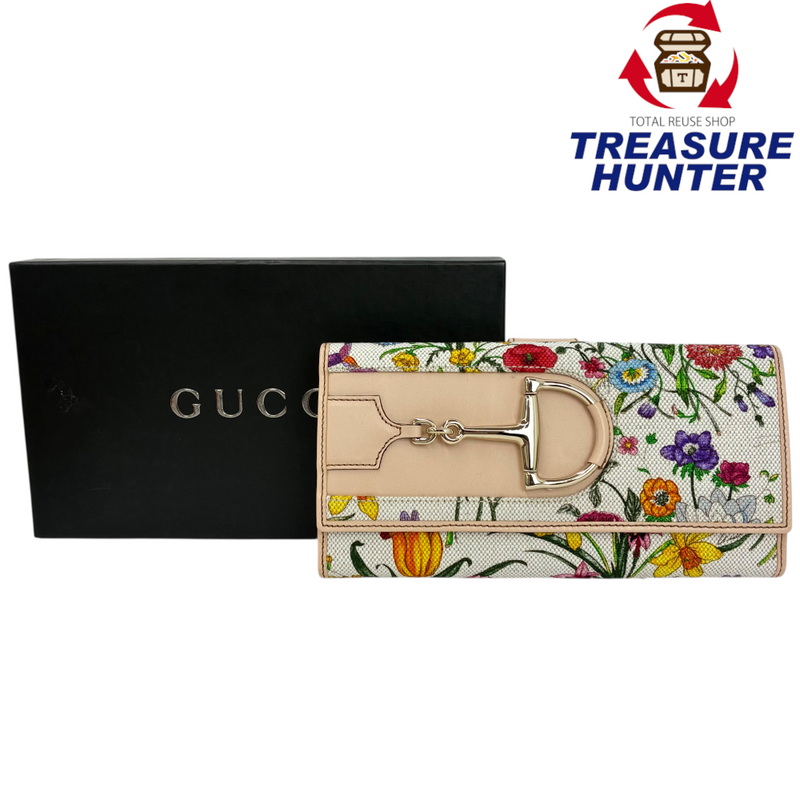 GUCCI フローラ Wホック長財布 137375 ホワイト グッチ 【102059971007】