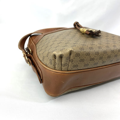 GUCCI(グッチ) マイクロGG タッセル ショルダーバッグ ブラウン PVCレザー レディース バッグ 【102060015001】