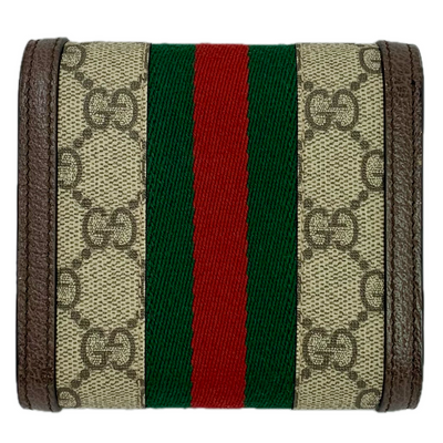 GUCCI GGスプリーム シェリーライン 二つ折り財布 898662-2184 ブラウン グッチ 【102060183006】