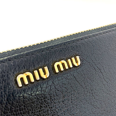 MIUMIU（ミュウミュウ） マドラス L字ファスナー長財布  5M1183  レザー ノワール レディース 【102060207001】