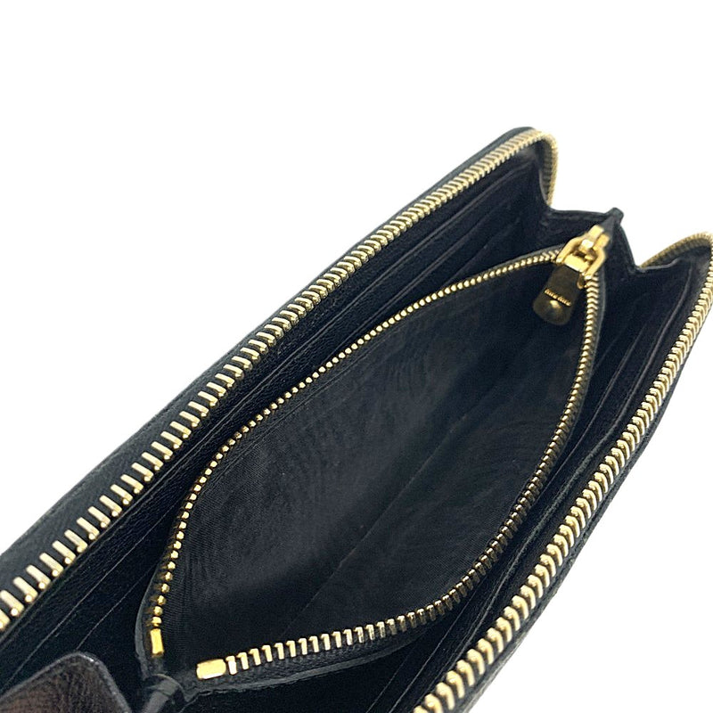 MIUMIU（ミュウミュウ） マドラス L字ファスナー長財布  5M1183  レザー ノワール レディース 【102060207001】