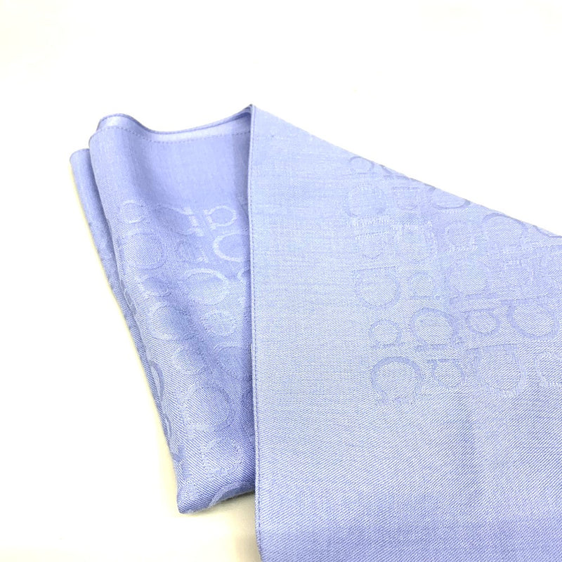 Salvatore Ferragamo ガンチーニ　ストール・マフラー　濃淡ガンチーニ柄　シルク×ウール　ライトブルー　フェラガモ 【102060265001】