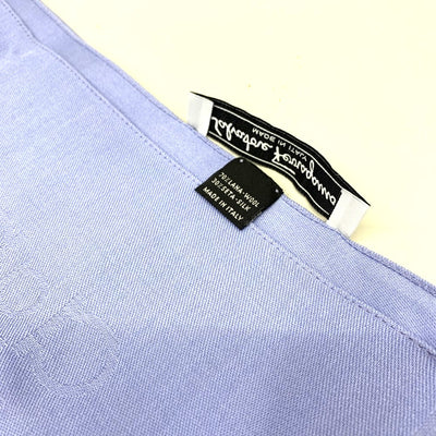 Salvatore Ferragamo ガンチーニ　ストール・マフラー　濃淡ガンチーニ柄　シルク×ウール　ライトブルー　フェラガモ 【102060265001】