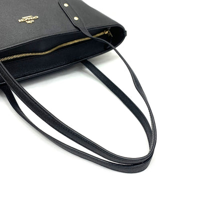 COACH(コーチ) シティ レザー トートバッグ F58846 ダブルフェースレザー ブラック ファスナー開閉 レディーズ バッグ 【102060388001】