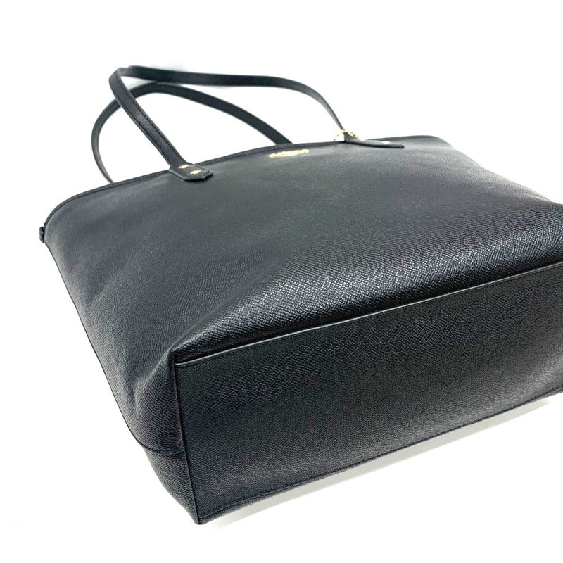COACH(コーチ) シティ レザー トートバッグ F58846 ダブルフェースレザー ブラック ファスナー開閉 レディーズ バッグ 【102060388001】