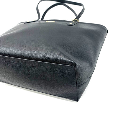 COACH(コーチ) シティ レザー トートバッグ F58846 ダブルフェースレザー ブラック ファスナー開閉 レディーズ バッグ 【102060388001】
