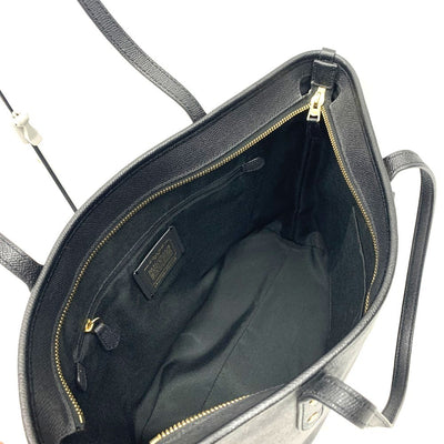 COACH(コーチ) シティ レザー トートバッグ F58846 ダブルフェースレザー ブラック ファスナー開閉 レディーズ バッグ 【102060388001】