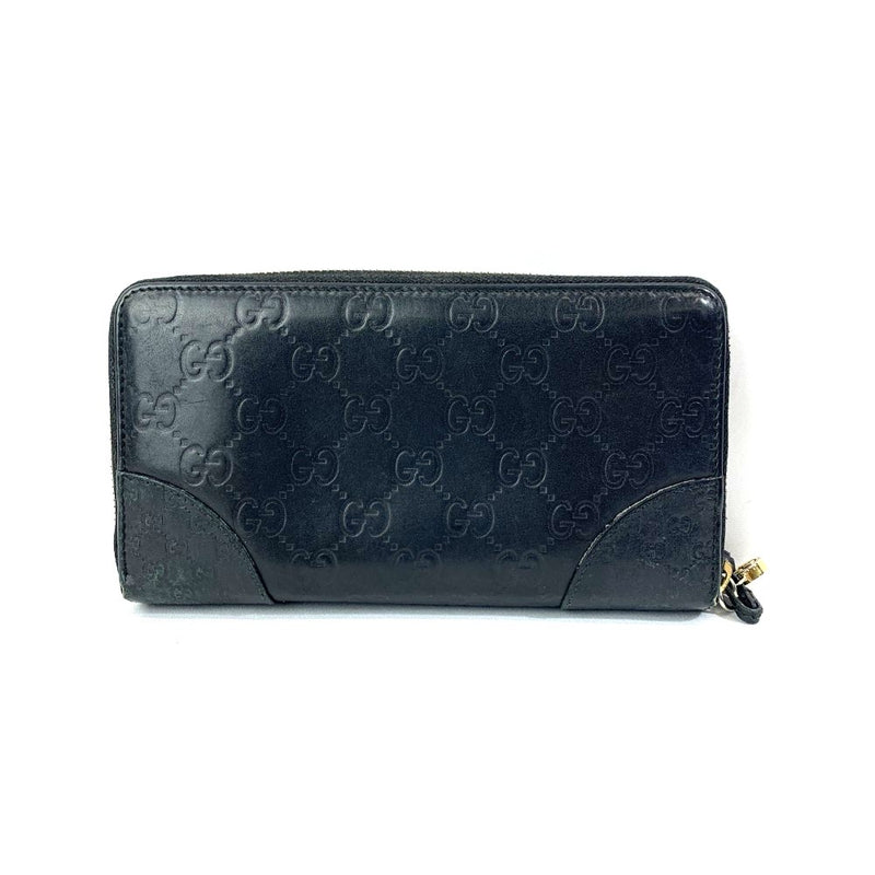 GUCCI(グッチ) グッチシマ ラウンドファスナー長財布 323397 レザー ブラック メンズ ウォレット 【102060403001】