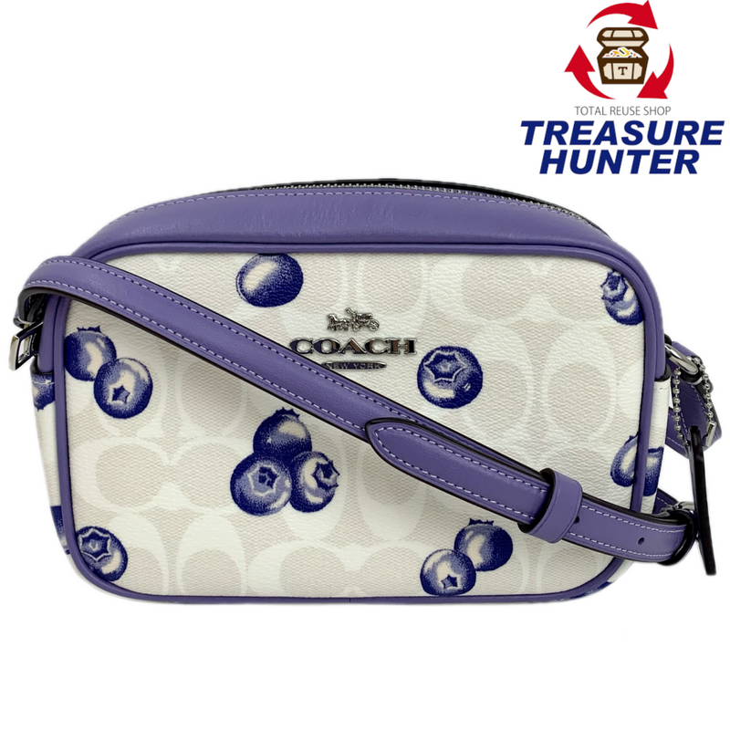 COACH ブルーベリー ミニジェイミーカメラバッグ CR176 ホワイト×パープル コーチ 【102060448007】