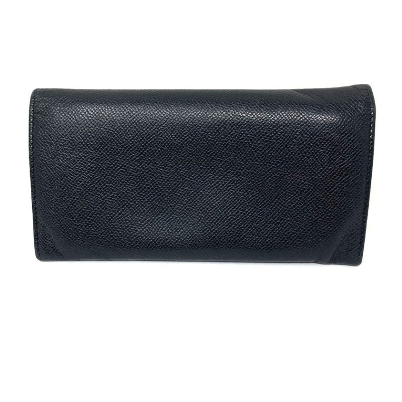 BVLGARI ブルガリクリップ ラージウォレット レザー ブラック 二つ折り長財布  【102060592001】
