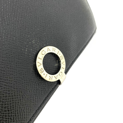 BVLGARI ブルガリクリップ ラージウォレット レザー ブラック 二つ折り長財布  【102060592001】