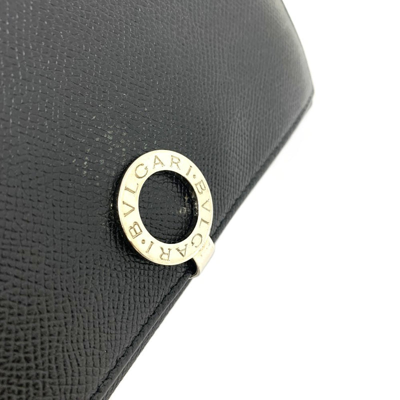 BVLGARI ブルガリクリップ ラージウォレット レザー ブラック 二つ折り長財布  【102060592001】