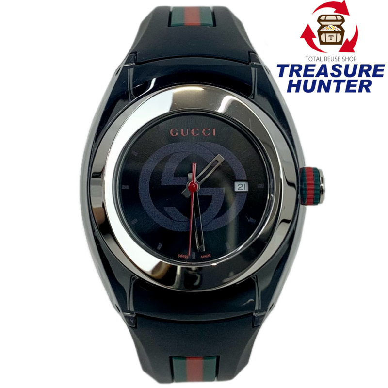 GUCCI クォーツ 腕時計 シンク 36mm YA137301 ブラック グッチ 【102060696006】