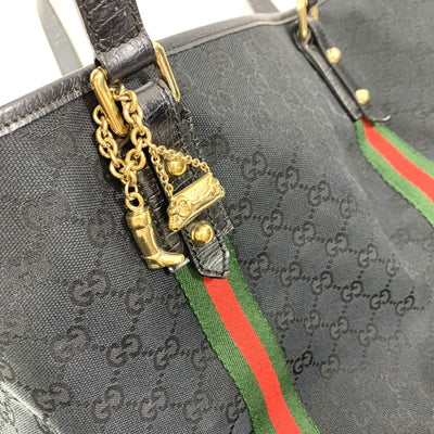 GUCCI(グッチ) シェリーライン GGキャンバス トートバッグ 13926 キャンバス×レザー ブラック レディース バッグ 【102060745005】