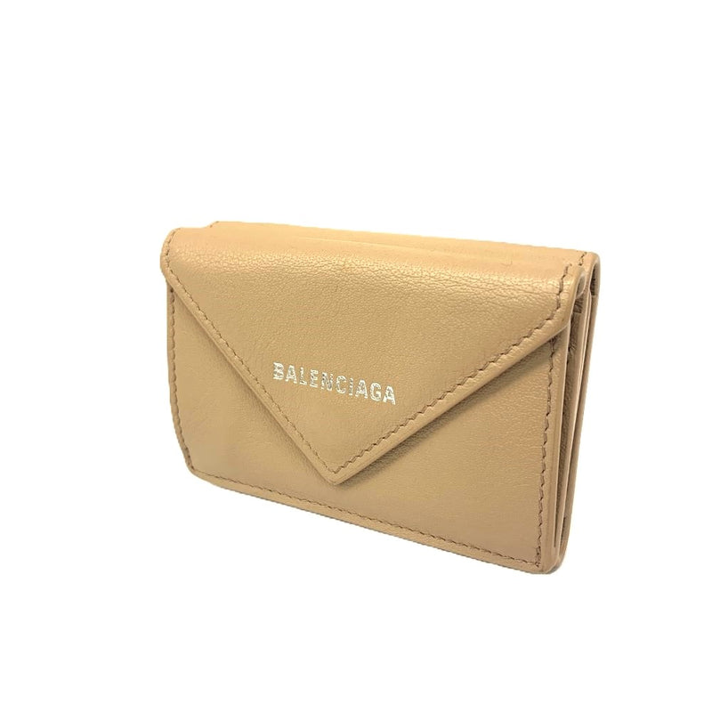 BALENCIAGA(バレンシアガ) PAPIER 三つ折り財布 391446 レザー ベージュ レディース 財布 【102060747003】