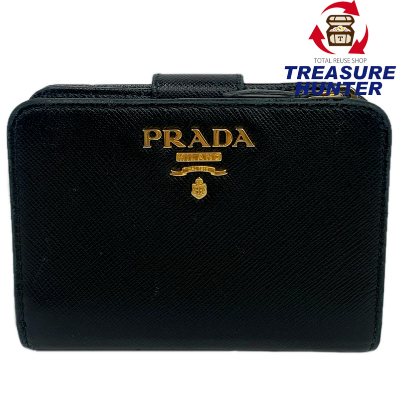 PRADA サフィアーノレザー 二つ折り財布 1ML018 NERO プラダ 【102060774006】