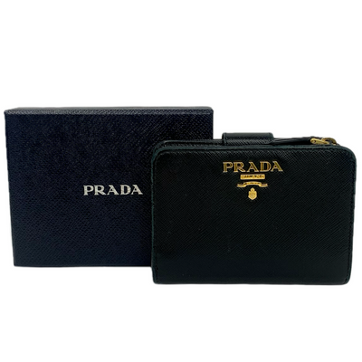 PRADA サフィアーノレザー 二つ折り財布 1ML018 NERO プラダ 【102060774006】