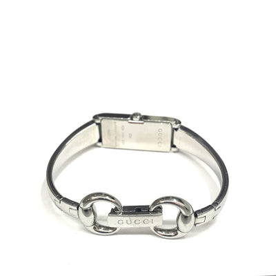 GUCCI(グッチ) 腕時計 GG ビット バングルウォッチ ステンレススチール×シェル GG柄文字盤 シルバー クォーツ レディース 【102060782001】