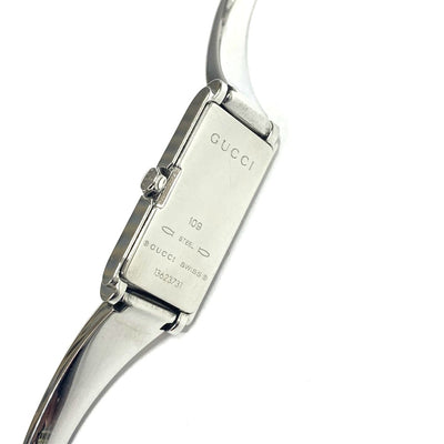 GUCCI(グッチ) 腕時計 GG ビット バングルウォッチ ステンレススチール×シェル GG柄文字盤 シルバー クォーツ レディース 【102060782001】