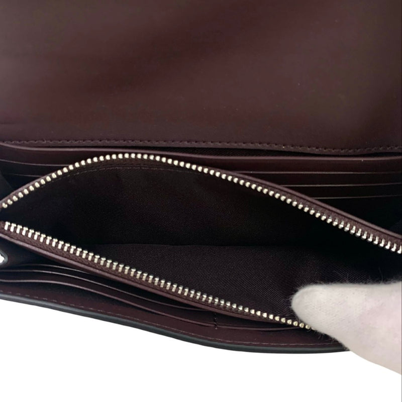 COACH クロコ型押しレザー エンベロープウォレット CU164 シルバー×ブラック フラップ長財布 コーチ 【102060819007】