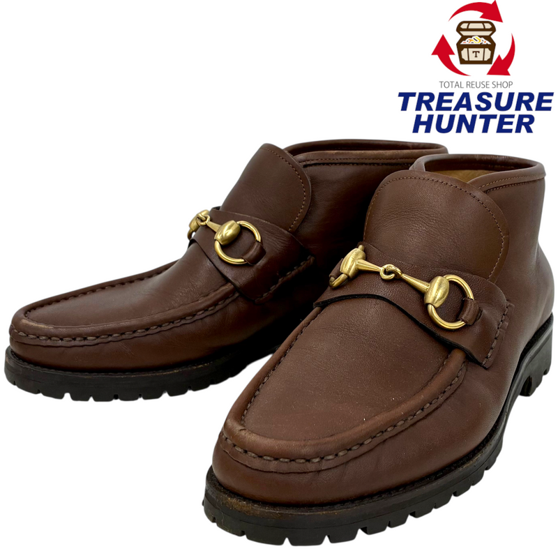 GUCCI ホースビット ショートブーツ 1040088 サイズ36ハーフ(約23.5cm相当) ブラウン グッチ 【102060828007】