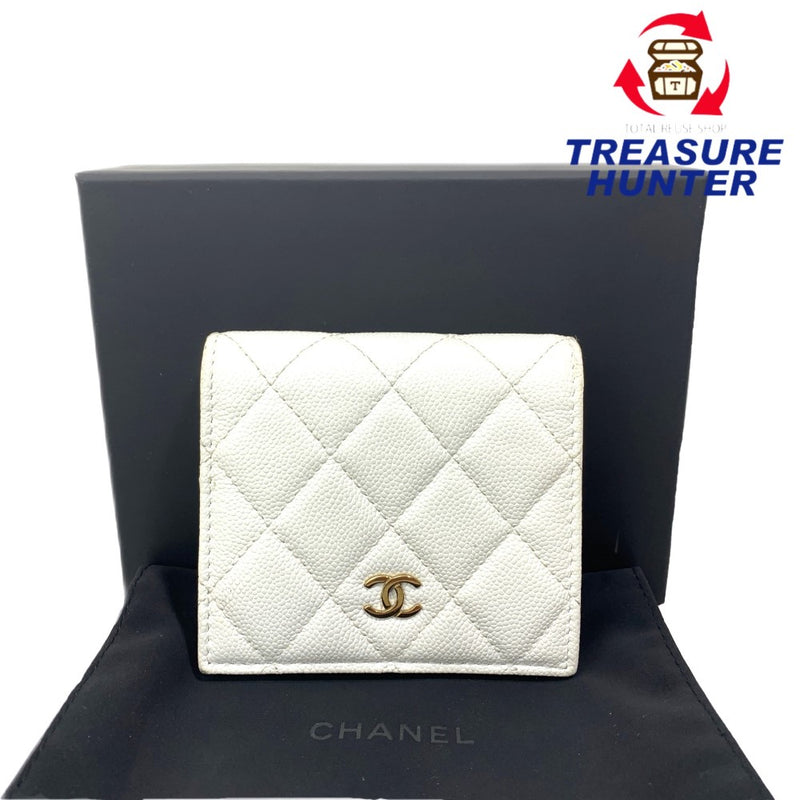 CHANEL(シャネル) マトラッセ 二つ折り財布 AP3178 キャビアスキン ホワイト レディース ウォレット 【102060849003】