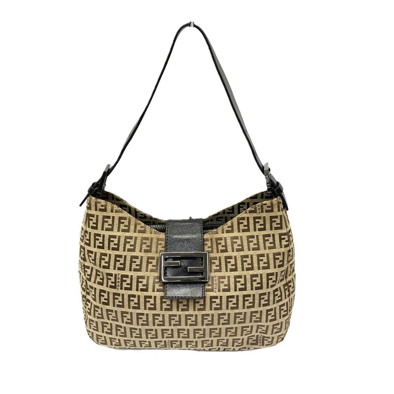 FENDI(フェンディ) ズッキーノ セミショルダー 8BR036 キャンバス ブラウン マグネットフラップ開閉 レディース バッグ 【102060883001】
