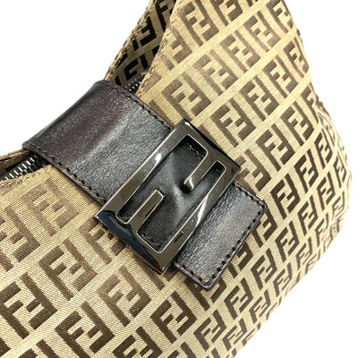 FENDI(フェンディ) ズッキーノ セミショルダー 8BR036 キャンバス ブラウン マグネットフラップ開閉 レディース バッグ 【102060883001】