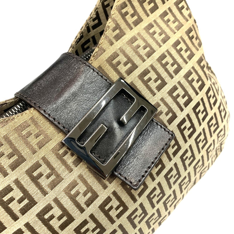 FENDI(フェンディ) ズッキーノ セミショルダー 8BR036 キャンバス ブラウン マグネットフラップ開閉 レディース バッグ 【102060883001】