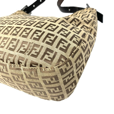 FENDI(フェンディ) ズッキーノ セミショルダー 8BR036 キャンバス ブラウン マグネットフラップ開閉 レディース バッグ 【102060883001】