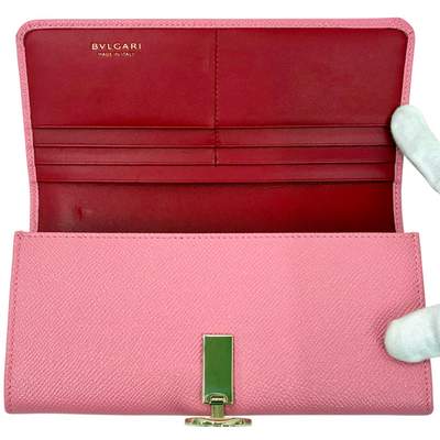 BVLGARI ブルガリブルガリ 二つ折り長財布 287302 キャンディクォーツピンク&カーマインジャスパーレッド ブルガリ 【102060890006】