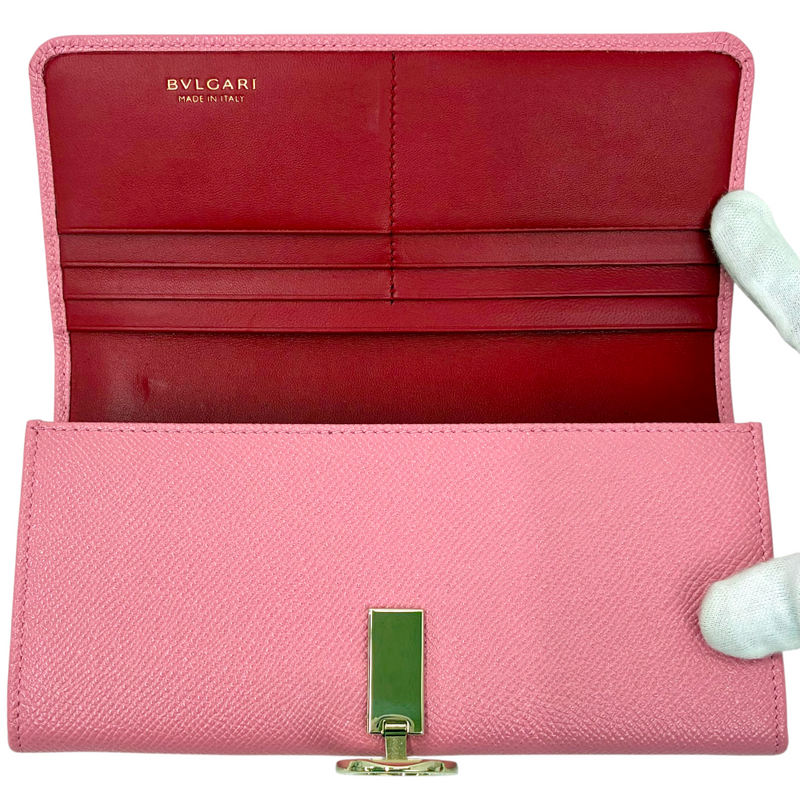 BVLGARI ブルガリブルガリ 二つ折り長財布 287302 キャンディクォーツピンク&カーマインジャスパーレッド ブルガリ 【102060890006】