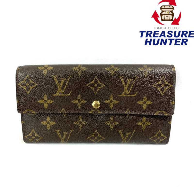 LOUIS VUITTON(ルイ・ヴィトン) モノグラム ポシェット・ポルトモネ・クレディ M61725 ブラウン モノグラムレザー レディース 長財布 【102061079005】