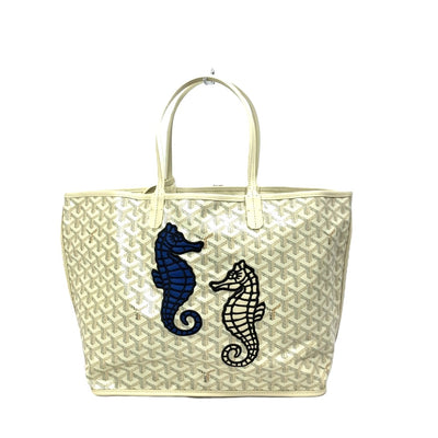 GOYARD(ゴヤール) エンブロイダリーアンジュPM シーホース トートバッグ リバーシブル PVC×レザー サンド レディース バッグ 【102061080005】