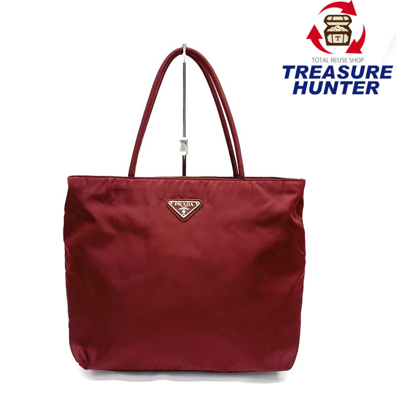 PRADA(プラダ)　ナイロン トートバッグ ワインレッド ファスナー開閉式　レディース バッグ 【102061122005】