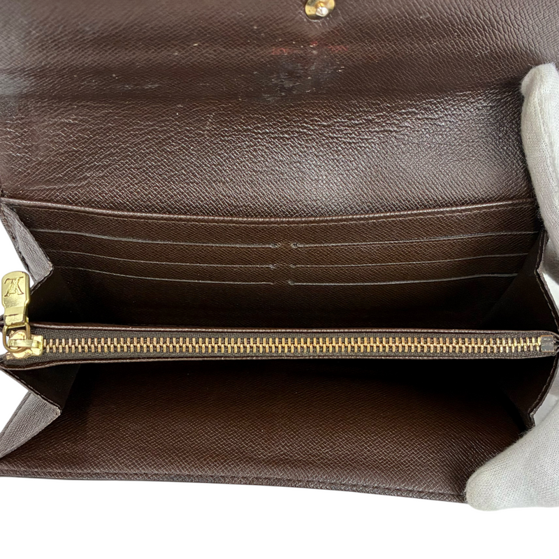 LOUIS VUITTON ダミエ ポルトフォイユ・サラ N61734 ブラウン 長財布 ルイヴィトン 【102061123007】