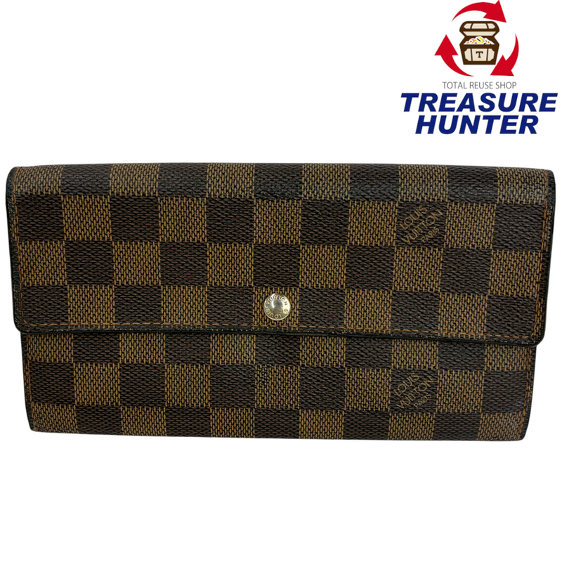 LOUIS VUITTON ダミエ ポルトフォイユ・サラ N61734 ブラウン 長財布 ルイヴィトン 【102061123007】