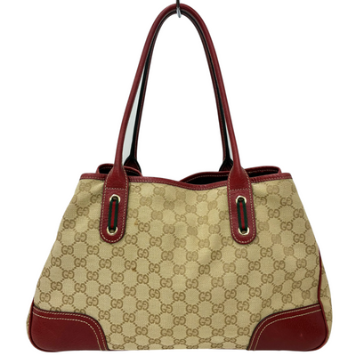 GUCCI GGキャンバス トートバッグ 163305 2123 ベージュ×レッド グッチ 【102061194006】