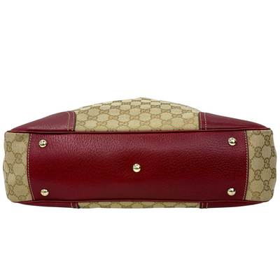 GUCCI GGキャンバス トートバッグ 163305 2123 ベージュ×レッド グッチ 【102061194006】