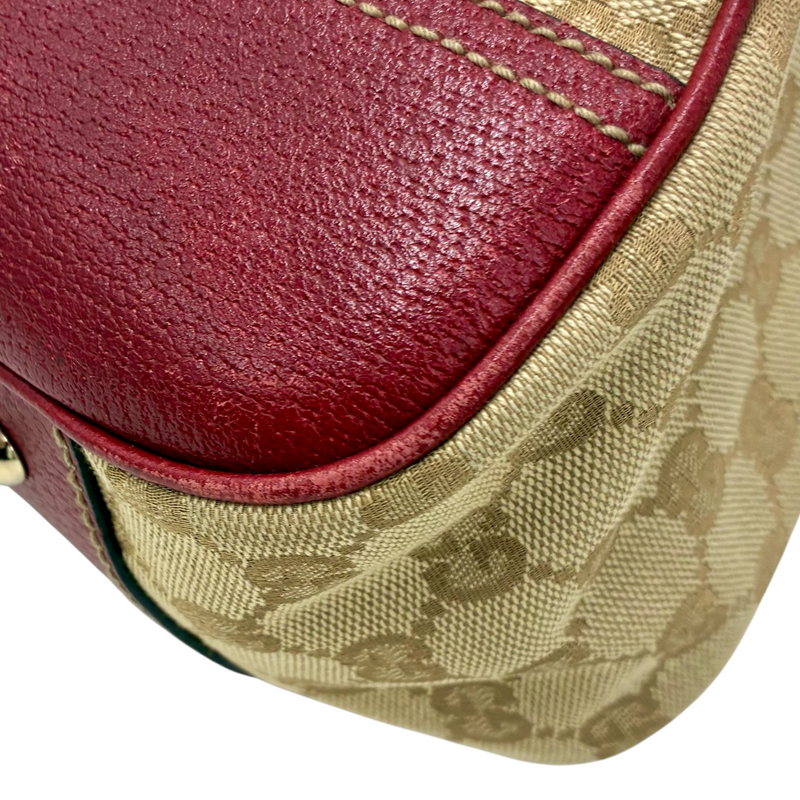 GUCCI GGキャンバス トートバッグ 163305 2123 ベージュ×レッド グッチ 【102061194006】