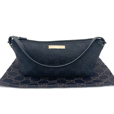GUCCI(グッチ) GGキャンバス アクセサリーポーチ 039・1103 ブラック キャンバス×レザー レディース 【102061199003】