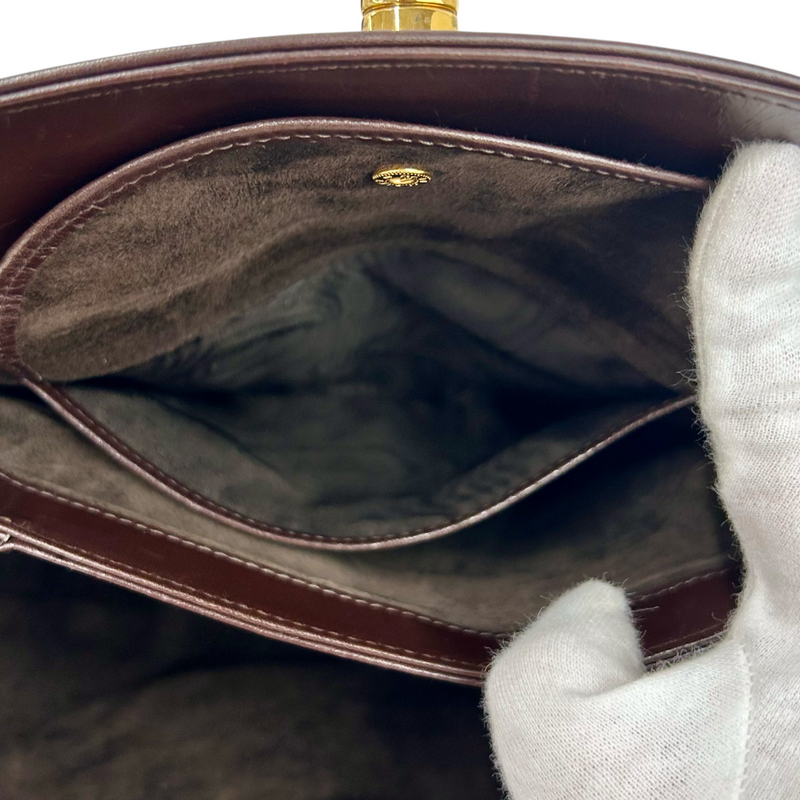 GUCCI レザー ターンロックハンドバッグ 000.26.0025 ブラウン グッチ 【102061215007】