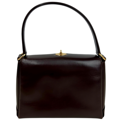 GUCCI レザー ターンロックハンドバッグ 000.26.0025 ブラウン グッチ 【102061215007】