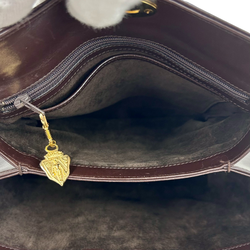 GUCCI レザー ターンロックハンドバッグ 000.26.0025 ブラウン グッチ 【102061215007】