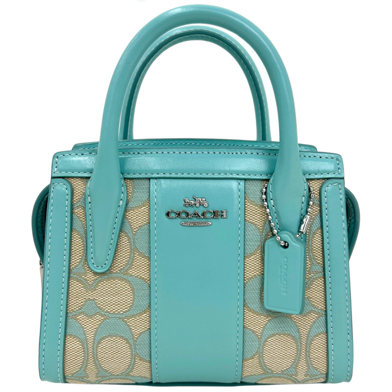 COACH アンドレア ミニ キャリーオール ショルダーバッグ CT756 シルバー×フェイデッドブルー コーチ 【102061251006】